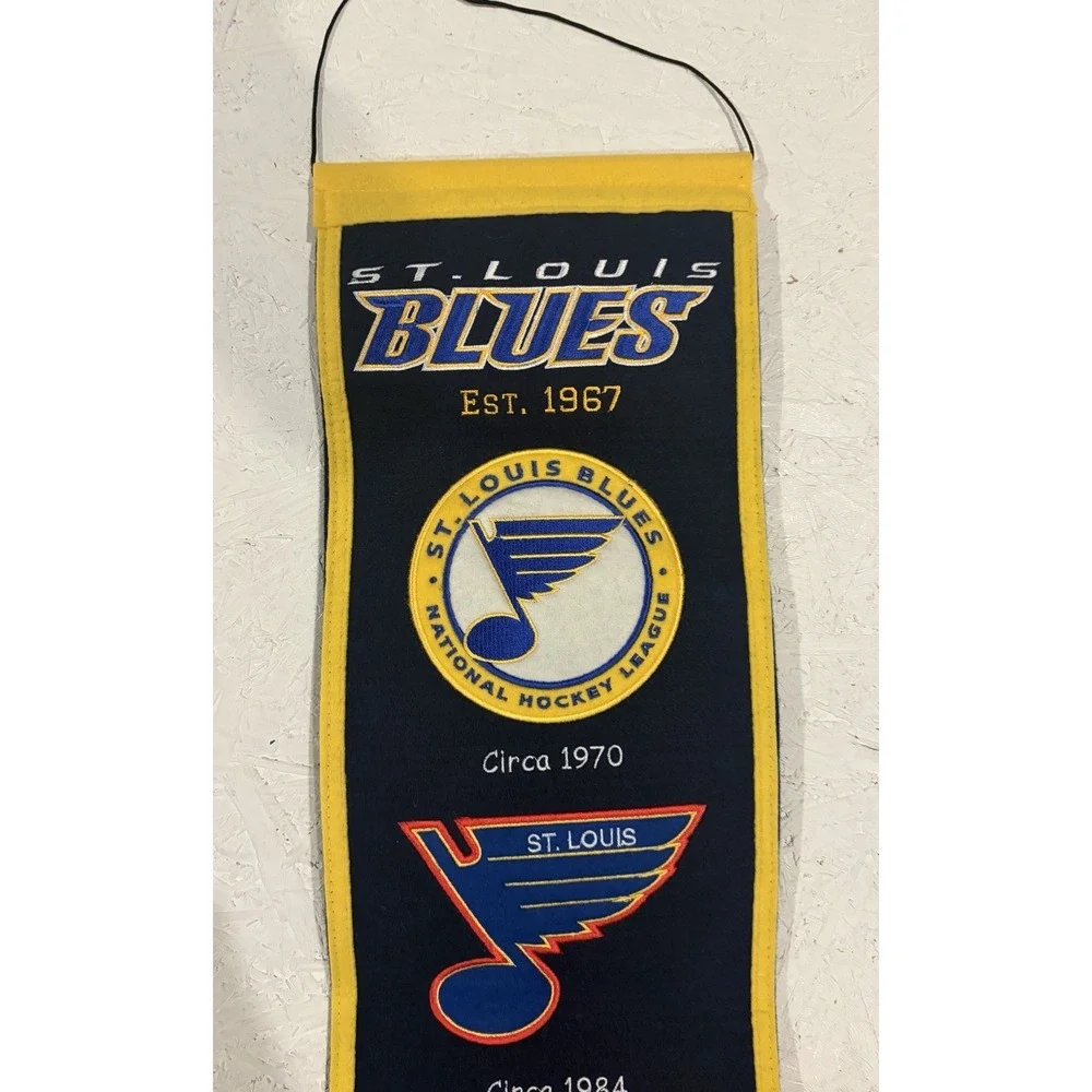ST. LOUIS BLUES EVOLUTIONS BANNER EMBROIDERED WOOL 8